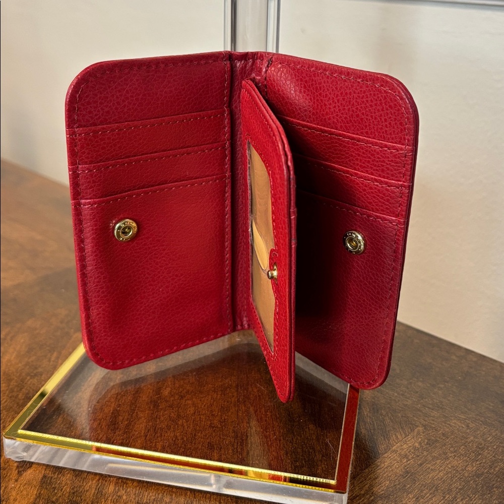 Vibrant Red Pebbled Cardholder Wallet - Picture 5 of 5
